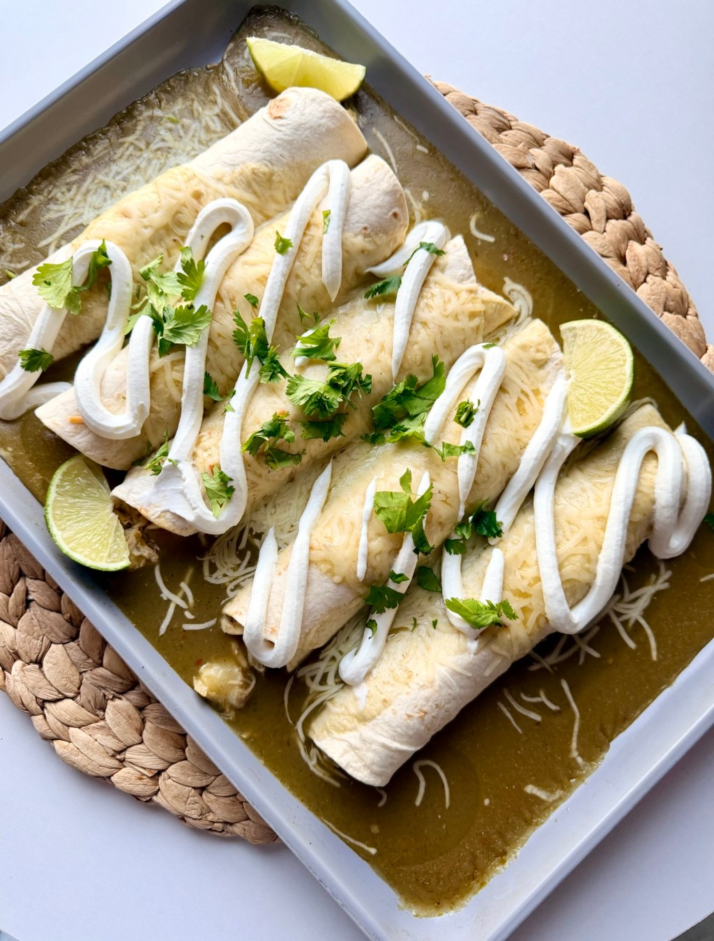 Low Carb Green Chile Chicken Enchiladas (High Protein, Easy Weeknight Dinner)